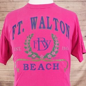 VINTAGE FT WALTON BEACH FLORIDA USA MADE TRAVEL TOURIST T-SHIRT SIZE XL